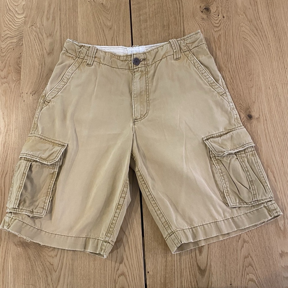 AEROPOSTALE Men's Khaki Cargo Shorts Size W32 Casual Cotton Pockets Good Conditi